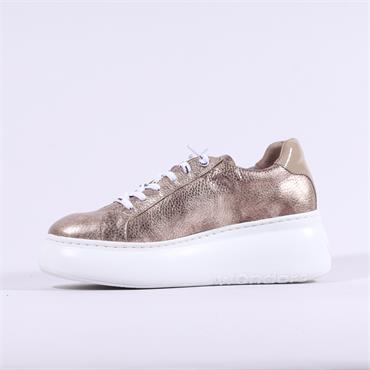 Wonders Ellen Curvy Sole Lace Trainer - Bronze Beige